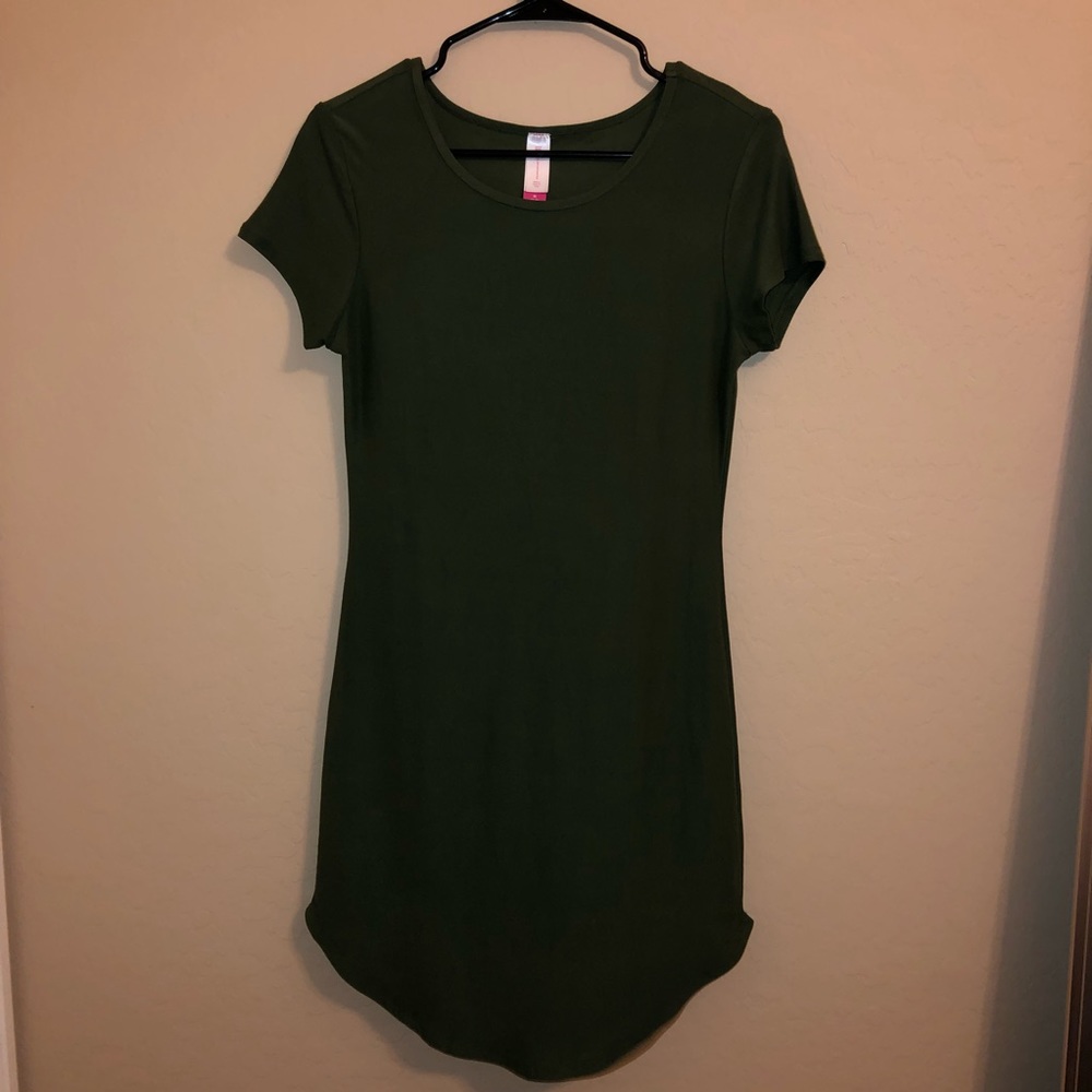 Olive green T-shirt dress